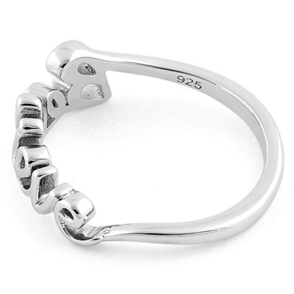 925 STERLING SILVER "Believe" Script Ring Inspirational - Picture 15 of 16